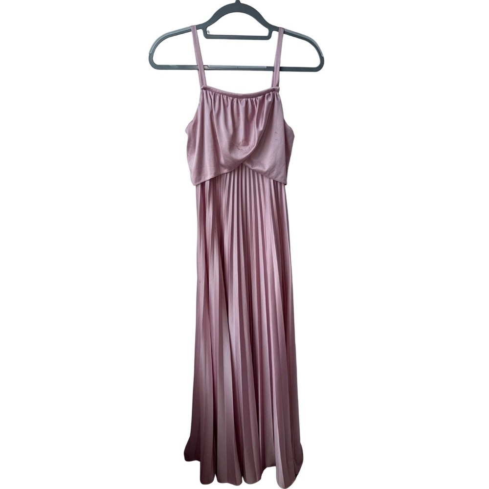Elegant Pink Pleated Maxi Dress